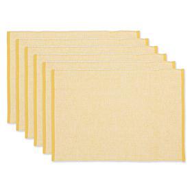 Design Imports Eco-Friendly Chambray Fine Ribbed Placemats - Set of 6