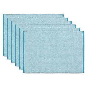 Design Imports Eco-Friendly Chambray Fine Ribbed Placemats - Set of 6