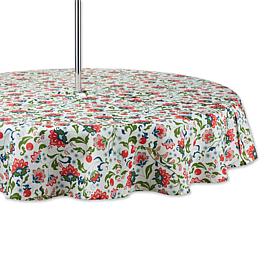 Design Imports Print Outdoor Tablecloth with Zipper - 60" Round