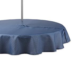Design Imports Tonal Lattice Outdoor Tablecloth with Zipper -60" Round