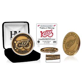 Detroit Red Wings 100th Anniversary NHL Antique Bronze Coin LE 10,000
