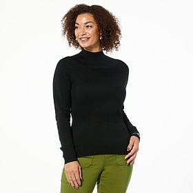 DG2 by Diane Gilman 3D Tech Knit Mock-Neck Sweater