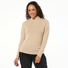 DG2 by
Diane Gilman Brushed Sweater Knit Keyhole Back Mock-Neck Top