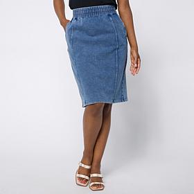 DG2 by Diane Gilman Denim Pull-On Sport Luxe Skirt