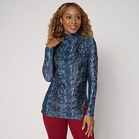 DG2 by Diane Gilman Draped Mock Neck Top