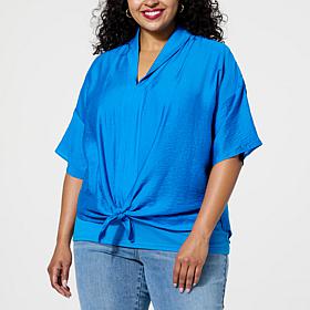DG2 by Diane Gilman Easy Flow Tie-Front Blouse with Camisole
