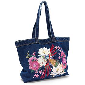 DG2 by Diane Gilman Embellished Denim Tote Bag