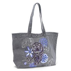 DG2 by Diane Gilman Embellished Denim Tote Bag