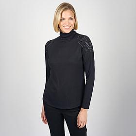 DG2 by Diane Gilman Embellished Long-Sleeve Turtleneck Top
