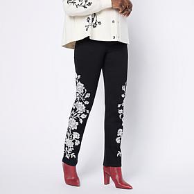 DG2 by Diane Gilman Embroidered New Classic Stretch Denim Jean