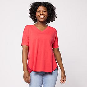 DG2 by Diane Gilman Everyday Jersey Contrast Back Printed Tee