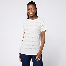 DG2 by Diane Gilman Everyday Jersey Crewneck Embellished Tee