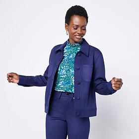 DG2 by Diane Gilman Faux Suede Utility Jacket