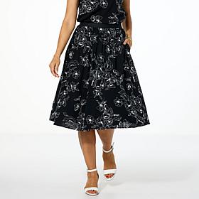 DG2 by Diane Gilman Floral Print Midi Skirt