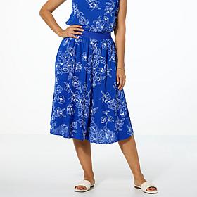 DG2 by Diane Gilman Floral Print Midi Skirt