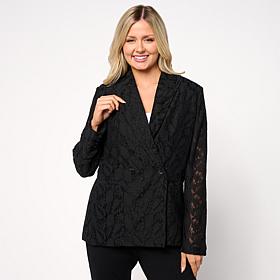DG2 by Diane Gilman Lace Peak Lapel Blazer