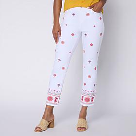 DG2 by Diane Gilman Legacy Stretch Denim Embroidered Ankle Jean