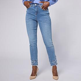 DG2 by Diane Gilman Legacy Stretch Fringe Petal Hem Skinny Ankle Jean