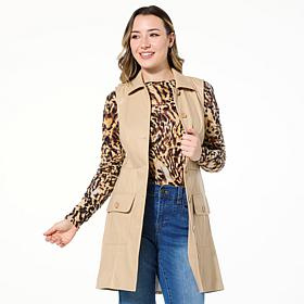 DG2 by Diane Gilman Long Faux Leather Vest