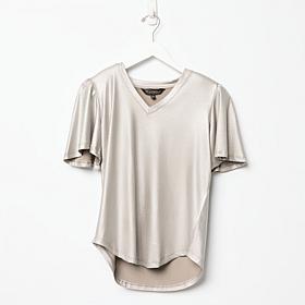 DG2 by Diane Gilman Metallic Foil Jersey Top