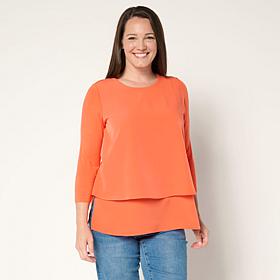 DG2 by Diane Gilman Mixed-Media 3/4-Sleeve Easy Top