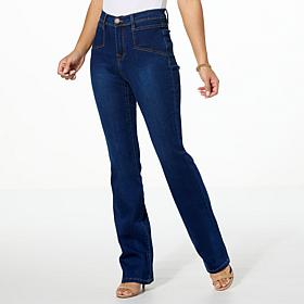 DG2 by Diane Gilman New Classic Denim Bootcut Jean with Pocket Detail