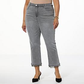 DG2 by Diane Gilman New Classic Stretch Denim Beaded Fringe Jean