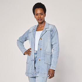 DG2 by Diane Gilman New Classic Stretch Denim City Coat