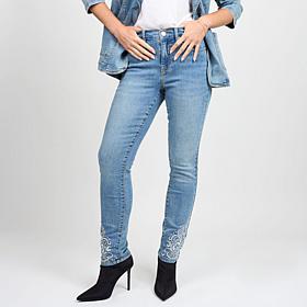 DG2 by Diane Gilman New Classic Stretch Denim Embellished Skinny Jean