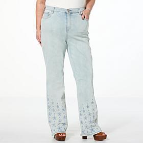 DG2 by Diane Gilman New Classic Stretch Denim Embroidered Bootcut Jean