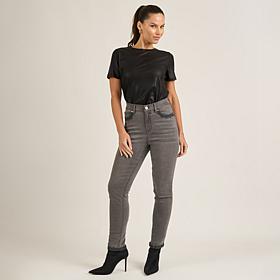 DG2 by Diane Gilman New Classic Stretch Denim Lace Hem Skinny Jean