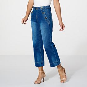 DG2 by Diane Gilman New Classic Stretch Denim Pull-On Crop Sailor Jean