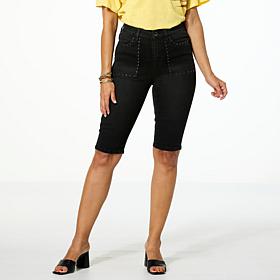 DG2 by Diane Gilman New Classic Stretch Denim Studded Bermuda Short