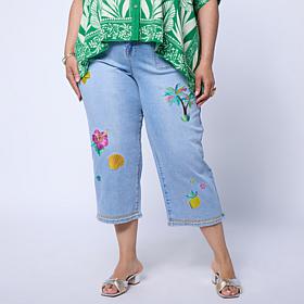 DG2 by Diane Gilman New Classic Stretch Tropical Cropped Jean
