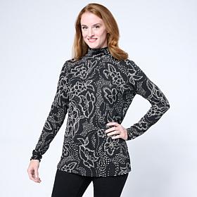 DG2 by
Diane Gilman Printed Knit Mock-Neck Top
