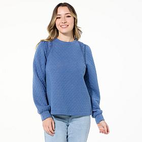 DG2 by Diane Gilman Quilted French Terry Crew Neck Top