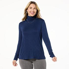 DG2 by Diane Gilman Rhinestone Embellished Turtleneck