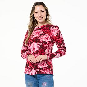 DG2 by Diane Gilman Ruched Sleeve Sweater Knit Top