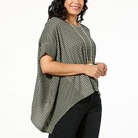 DG2 by Diane Gilman Side Drape Seersucker Knit Top