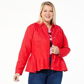 DG2 by Diane Gilman Soft & Sleek Fit-and-Flare Denim Jacket