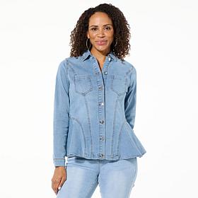 DG2 by Diane Gilman Soft & Sleek Fit-and-Flare Denim Jacket