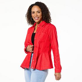 DG2 by Diane Gilman Soft & Sleek Fit-and-Flare Denim Jacket