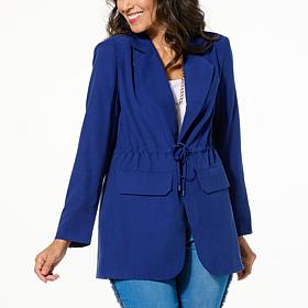 DG2 by Diane Gilman Soft Twill Cinched Waist Blazer
