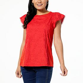 DG2 by Diane Gilman Star Lace Combo Top