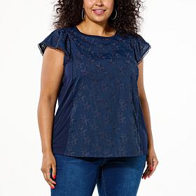 DG2 by Diane Gilman Star Lace Combo Top