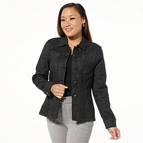 DG2 by Diane Gilman Starlight Stretch Denim Seamed Jacket