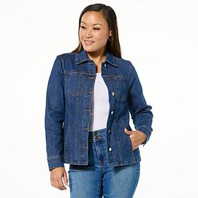 DG2 by Diane Gilman Starlight Stretch Denim Seamed Jacket