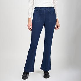 DG2 by Diane Gilman Stretch Denim Pull-On Patch Pocket Bootcut Jean