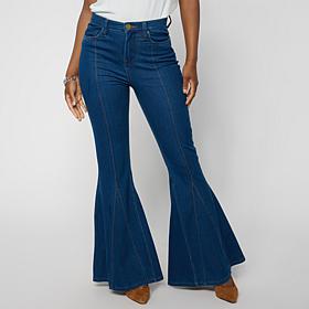 DG2 by Diane Gilman Super Stretch Knit Denim Flared Jean