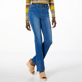 DG2 by Diane Gilman Virtual Stretch Denim Button Fly Bootcut Jean